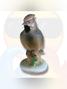 Vintage Lefton China Hand Painted Waxwing Bird Figurine